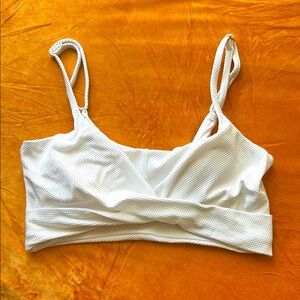 Aerie White Textured Bikini Bralette